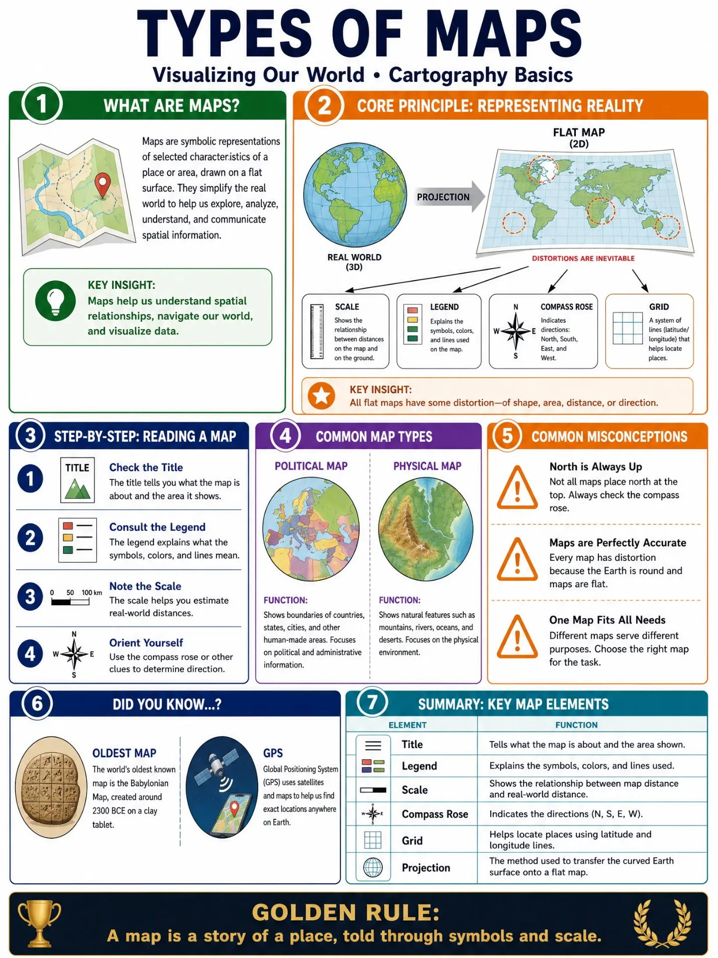 Infographic about types of maps