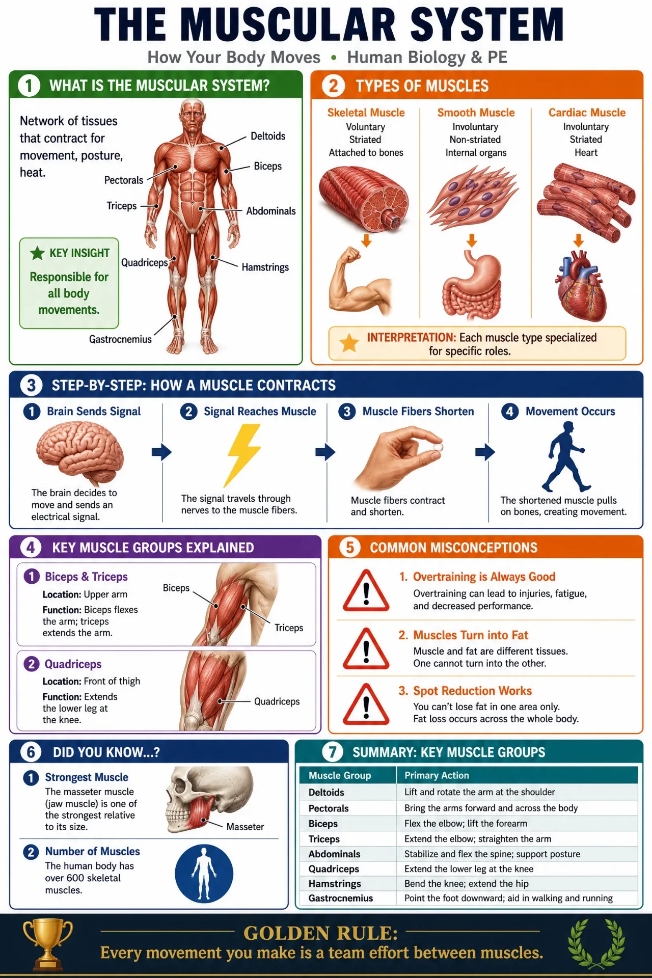 Infographic about the muscular system